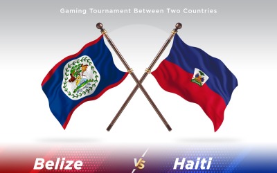 Belize kontra Haiti två flaggor