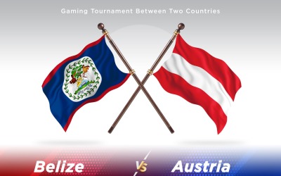 Belize kontra Österrike Två flaggor