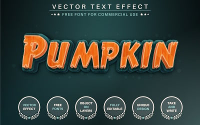 Halloween Pumpkin -  Editable Text Effect, Graphics Illustration