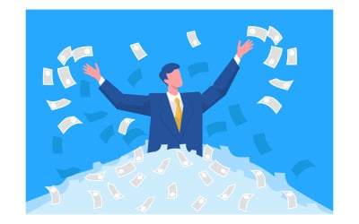 Líderes corruptos desfrutando do conceito de ilustração de dinheiro preto