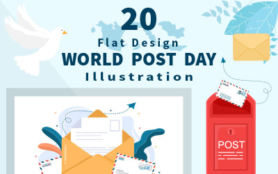 20. Weltposttag-Vektor-Illustration