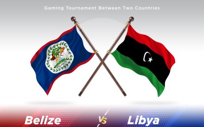 Belize gegen Libyen Zwei Flaggen