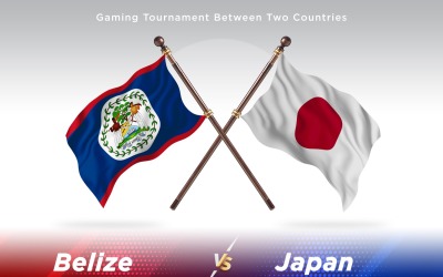 Belize kontra japan Två flaggor