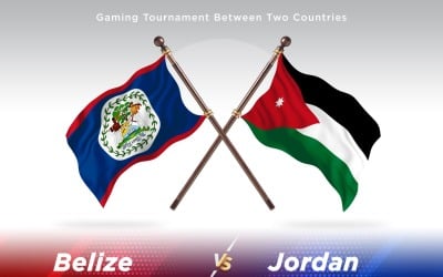Belize kontra Jordanien två flaggor