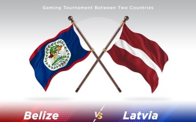Belize kontra Lettland Två flaggor