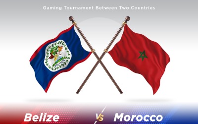 Belize kontra marocko Två flaggor