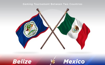 Belize kontra Mexiko två flaggor