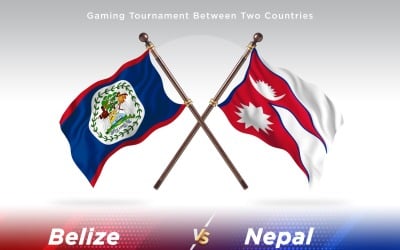 Belize kontra Nepal två flaggor