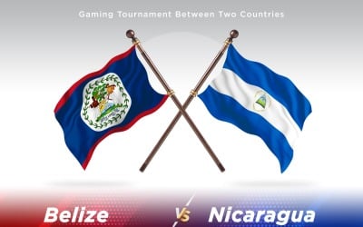 Belize kontra Nicaragua Två flaggor