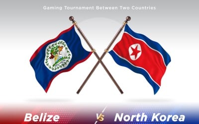 Belize kontra Nordkorea Två flaggor
