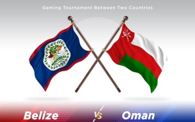 Belize kontra Oman två flaggor