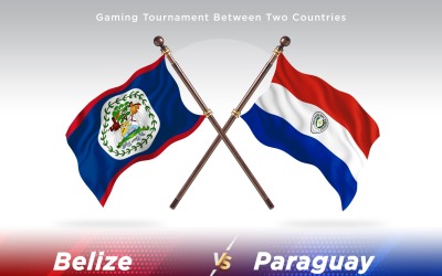 Belize kontra Paraguay Två flaggor
