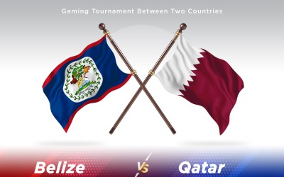 Belize kontra Qatar två flaggor
