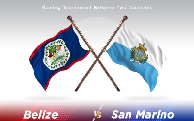 Belize kontra san Marino Två flaggor