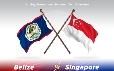 Belize kontra singapore Två flaggor