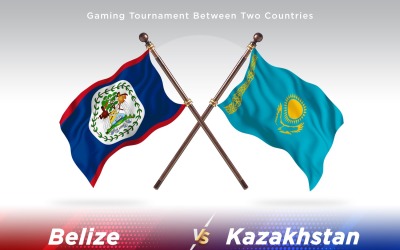 Belize versus Kazakhstan Two Flags
