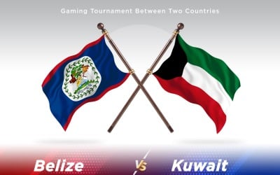 Belize versus Kuwait Two Flags