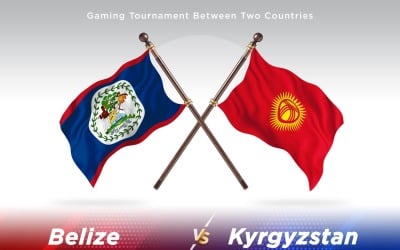 Duas bandeiras de Belize versus Quirguistão