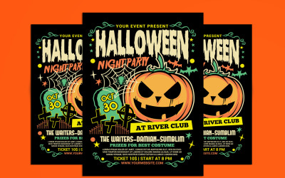 Flyer voor Halloween-avondfeest