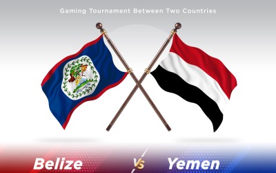 Belize kontra Jemen två flaggor