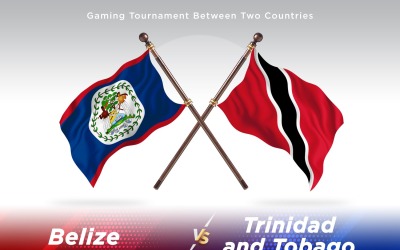 Belize kontra Trinidad och Tobago två flaggor