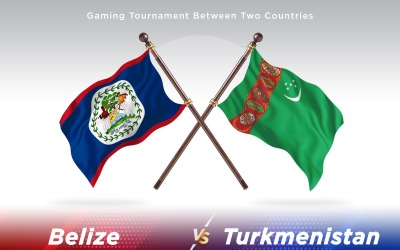 Belize kontra Turkmenistan två flaggor