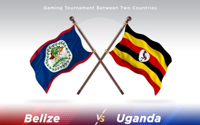 Belize kontra Uganda två flaggor