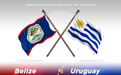 Belize kontra Uruguay två flaggor