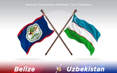 Belize kontra Uzbekistan två flaggor