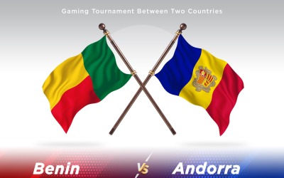 Benin kontra Andorra Två flaggor