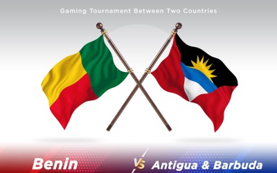 Benin kontra Antigua och Barbuda två flaggor