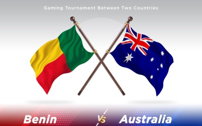 Benin kontra Australien två flaggor