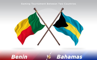 Benin kontra Bahamas två flaggor