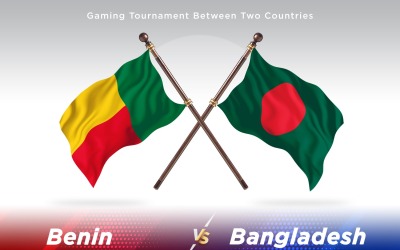 Benin kontra Bangladesh Två flaggor