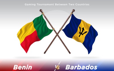 Benin kontra Barbados två flaggor