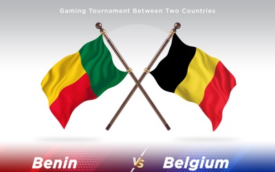 Benin kontra Belgien två flaggor