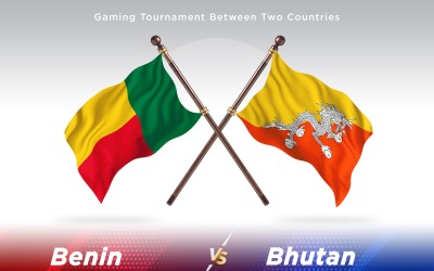 Benin kontra Bhutan två flaggor