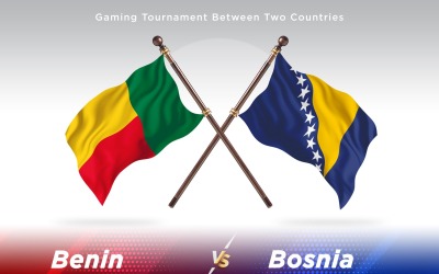 Benin kontra Bosnien och Hercegovina Två flaggor