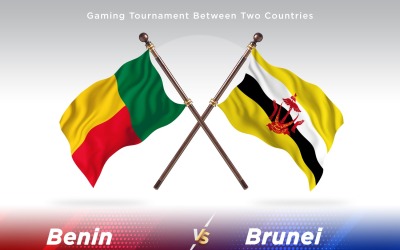 Benin kontra Brunei Två flaggor