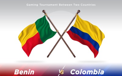 Benin kontra Colombia två flaggor