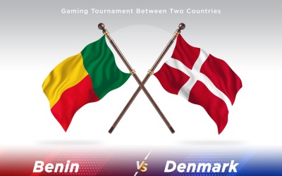 Benin kontra Danmark två flaggor