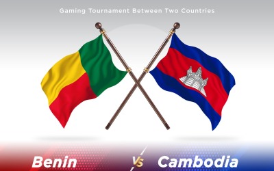 Benin kontra Kambodja två flaggor