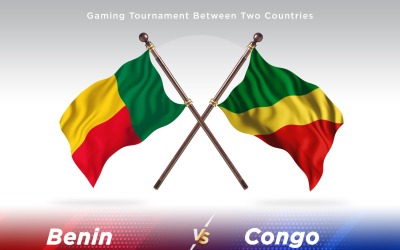 Benin kontra Kongo två flaggor