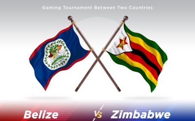 Duas bandeiras de Belize versus Zimbábue