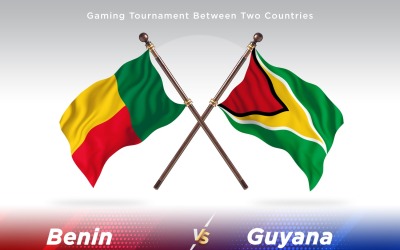 Benin kontra Guyana två flaggor