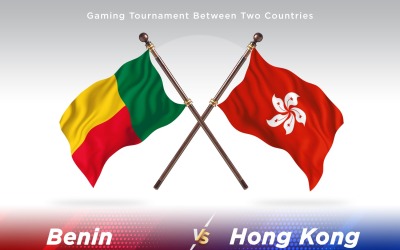 Benin kontra Hongkong två flaggor