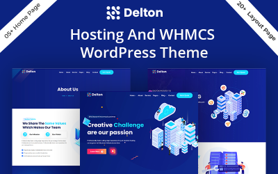 Delton — motyw WordPress dotyczący usług domenowych i hostingowych