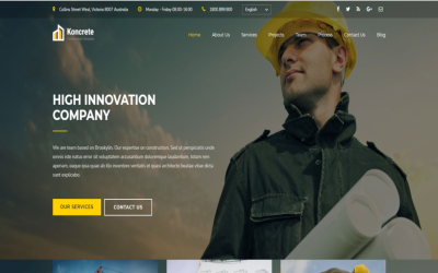 Modèle de site Web Koncrete Construction-One Page HTML5