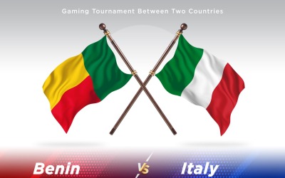 Benin kontra Italien två flaggor