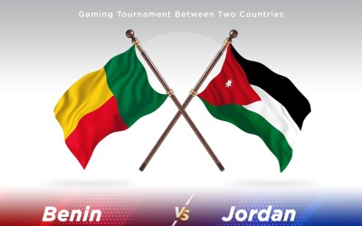 Benin kontra Jordan två flaggor